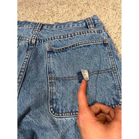 Y2K Unionbay Carpenter Denim Shorts Mens 32 Light Wash‎ 90's Jorts Cargo Skater - Picture 4 of 8